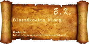 Blazsékovits Klára névjegykártya